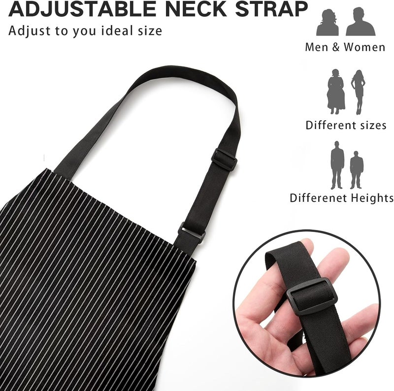 BeLuyi Adjustable Bib Apron with 2 Pockets Chef Cooking Kitchen Restaurant Aprons for Women Men - Image 1